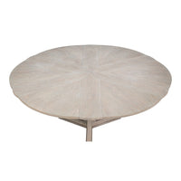 Transitional Round Jupe Dining Table, Medium – Grey Oak with Splayed Pedestal Base - additional view