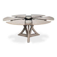 Transitional Round Jupe Dining Table, Medium – Grey Oak with Splayed Pedestal Base - additional view