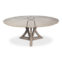 Transitional Round Jupe Dining Table, Medium – Grey Oak with Splayed Pedestal Base - additional view