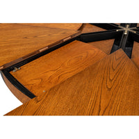 Transitional Round Jupe Dining Table, Medium – Light Brown Oak with Splayed Pedestal Base - additional view