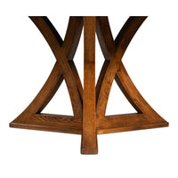 Transitional Round Jupe Dining Table, Medium – Light Brown Oak with Splayed Pedestal Base - additional view