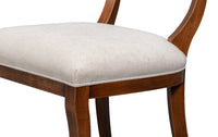 Klismos Dining Chairs in Antiqued Walnut and Cream, Sets of 2 - view 8