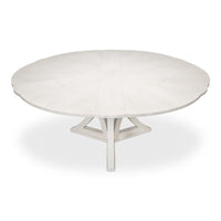 Transitional Round Jupe Dining Table, Large – White Oak with Sculptural X-Form Pedestal - additional view