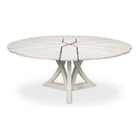 Transitional Round Jupe Dining Table, Large – White Oak with Sculptural X-Form Pedestal - additional view