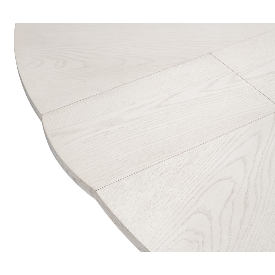 Transitional Round Jupe Dining Table, Large – White Oak with Sculptural X-Form Pedestal - additional view