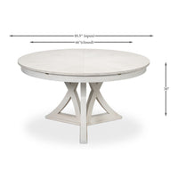Transitional Round Jupe Dining Table, Large – White Oak with Sculptural X-Form Pedestal - dimension drawing