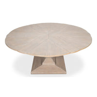 Traditional Round Jupe Dining Table, Medium – Grey Oak with Faux Bois Pedestal - additional view