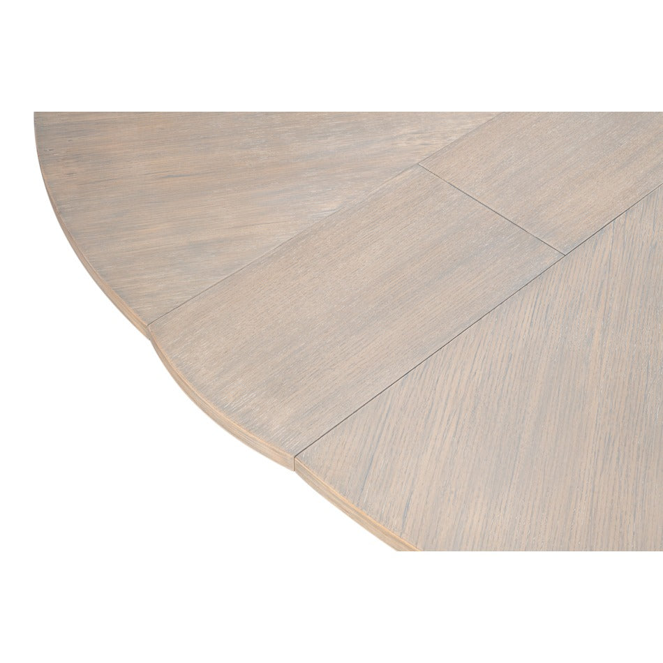 Traditional Round Jupe Dining Table, Medium – Grey Oak with Faux Bois Pedestal - additional view