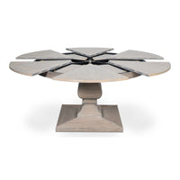 Traditional Round Jupe Dining Table, Medium – Grey Oak with Faux Bois Pedestal - additional view