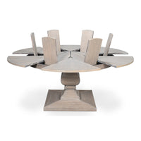 Traditional Round Jupe Dining Table, Medium – Grey Oak with Faux Bois Pedestal - additional view