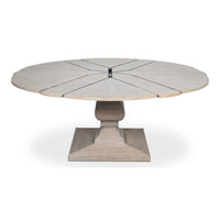 Traditional Round Jupe Dining Table, Medium – Grey Oak with Faux Bois Pedestal - additional view