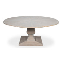 Traditional Round Jupe Dining Table, Medium – Grey Oak with Faux Bois Pedestal - additional view