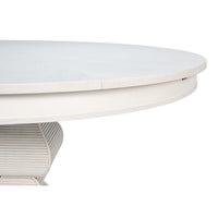 Round White Reeded Pedestal Jupe Dining Table with Expanding Top - additional view