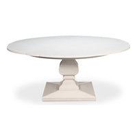 Round White Reeded Pedestal Jupe Dining Table with Expanding Top - additional view