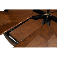 Transitional Round Jupe Dining Table, Medium – Warm Brown Oak with Faceted Pedestal Base - additional view