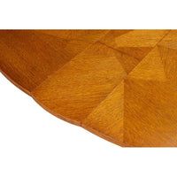Transitional Round Jupe Dining Table, Medium – Light Brown Oak with Faceted Pedestal Base - additional view