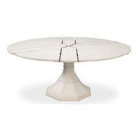 Transitional Round Jupe Dining Table, Medium – White Oak with Faceted Pedestal Base - additional view