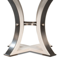Transitional Round Jupe Dining Table, Medium – White Oak with Iron Pedestal - additional view