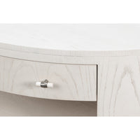 White Contemporary Round Drum Cocktail Table, 56