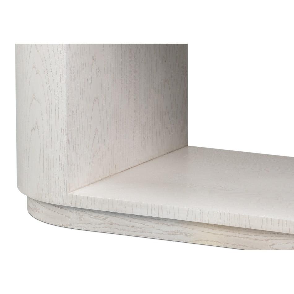 Contemporary White Oak Console Table, 70" – Two Drawers and Shelf - additional view