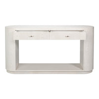 Contemporary White Oak Console Table, 70