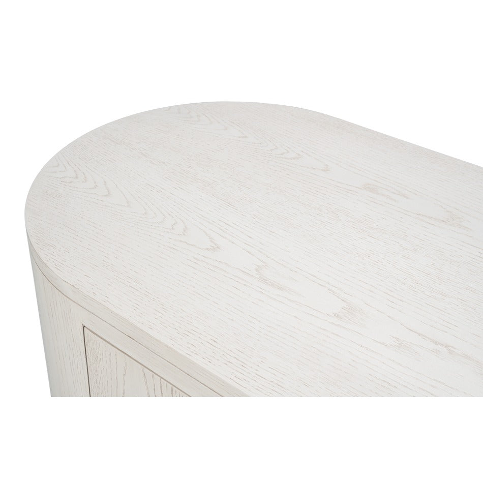 Contemporary White Oak Console Table, 70" – Two Drawers and Shelf - additional view