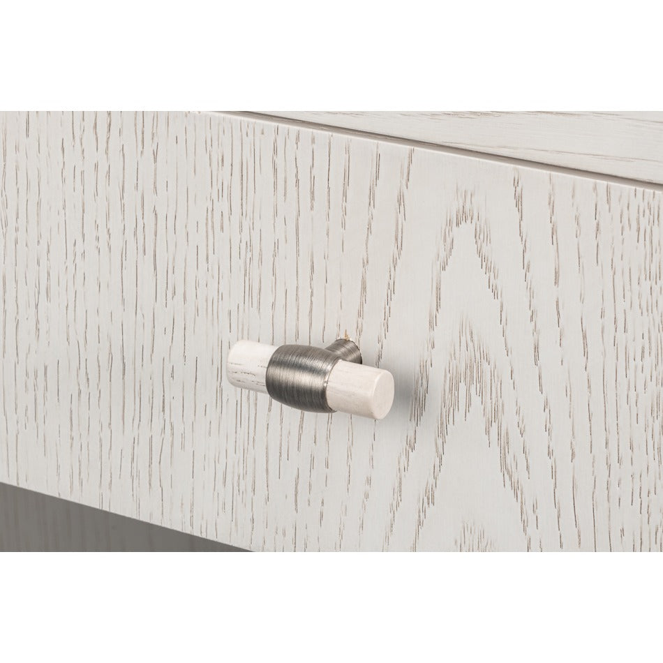 Contemporary White Oak Console Table, 70" – Two Drawers and Shelf - additional view