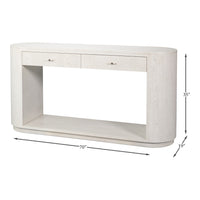 Contemporary White Oak Console Table, 70