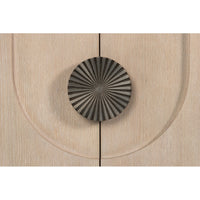 Mid-Century Modern Bleached Oak Credenza – Bronze Sunburst Pulls - additional view