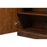 Modern Bowfront Walnut Credenza – Sculpted Stainless Pulls - additional view