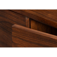 Modern Bowfront Walnut Credenza – Sculpted Stainless Pulls - additional view