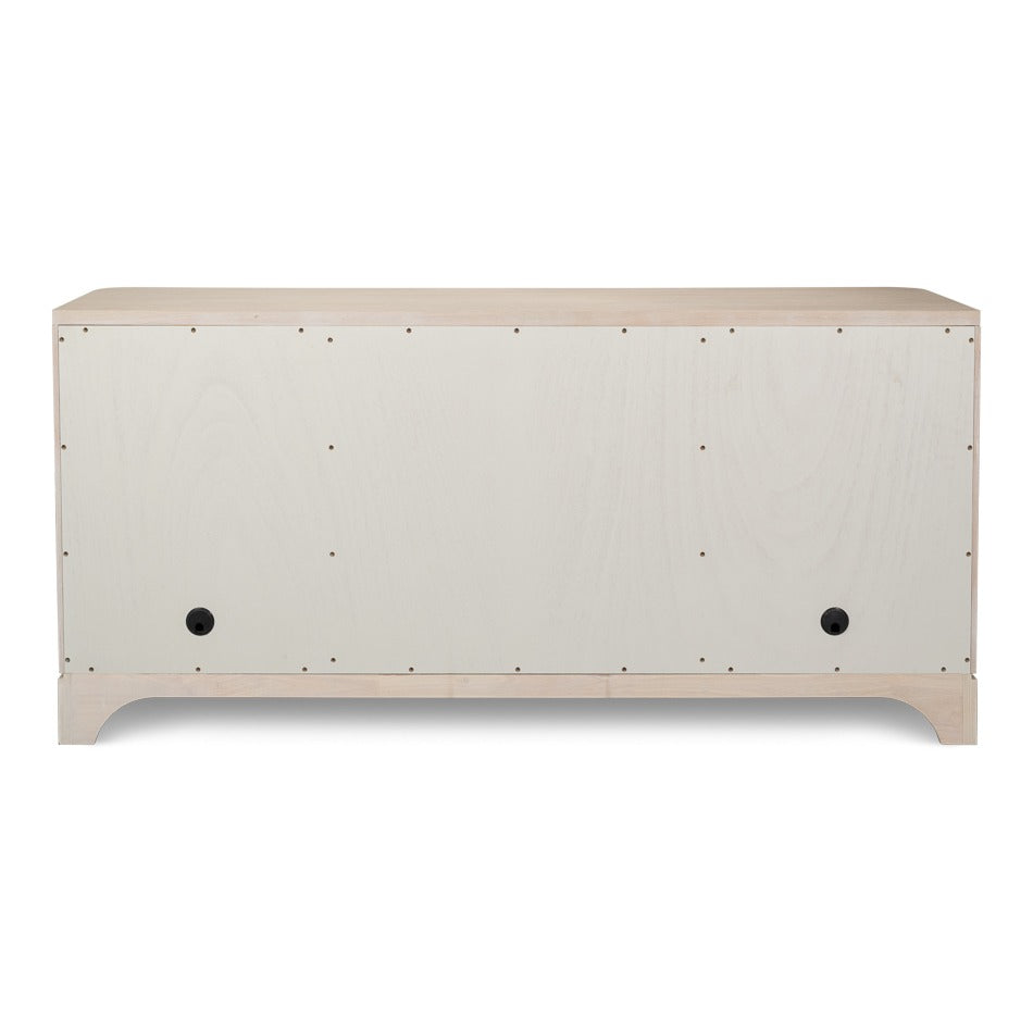 Contemporary Reeded Credenza – Bleached Oak with Slim Bar Pulls - additional view