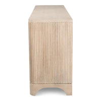 Contemporary Reeded Credenza – Bleached Oak with Slim Bar Pulls - additional view
