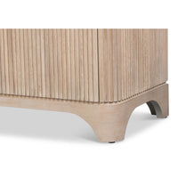 Contemporary Reeded Credenza – Bleached Oak with Slim Bar Pulls - additional view