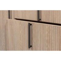Contemporary Reeded Credenza – Bleached Oak with Slim Bar Pulls - additional view