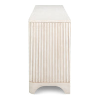 Contemporary Reeded Credenza – Soft White-Washed Oak with Slim Bar Pulls - additional view