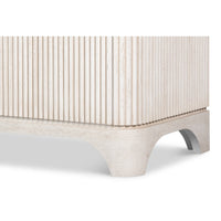 Contemporary Reeded Credenza – Soft White-Washed Oak with Slim Bar Pulls - additional view