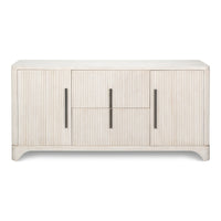 Contemporary Reeded Credenza – Soft White-Washed Oak with Slim Bar Pulls - additional view