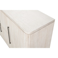 Contemporary Reeded Credenza – Soft White-Washed Oak with Slim Bar Pulls - additional view