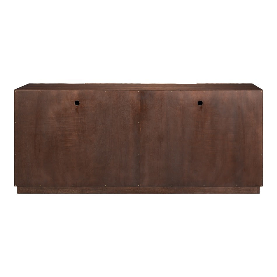 Art Deco Carved Credenza – Dark Walnut with Gold Leaf Doors - additional view