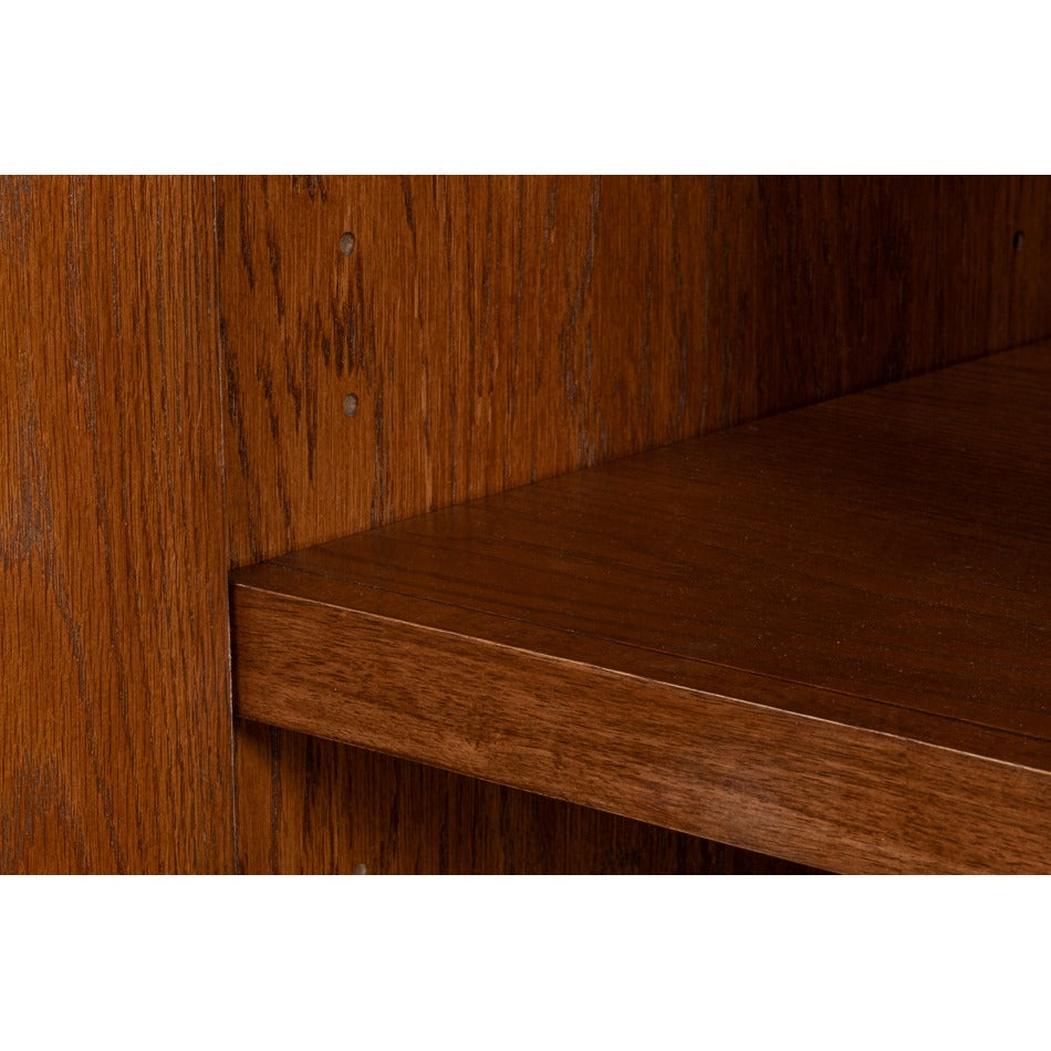 Art Deco Carved Credenza – Dark Walnut with Gold Leaf Doors - additional view