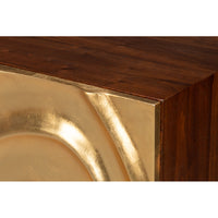 Art Deco Carved Credenza – Dark Walnut with Gold Leaf Doors - additional view
