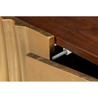 Art Deco Carved Credenza – Dark Walnut with Gold Leaf Doors - additional view