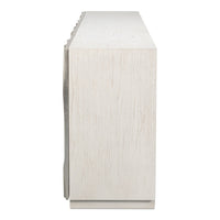Contemporary Carved Credenza – White Oak with Silver Leaf Doors - additional view