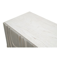 Contemporary Carved Credenza – White Oak with Silver Leaf Doors - additional view