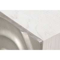 Contemporary Carved Credenza – White Oak with Silver Leaf Doors - additional view