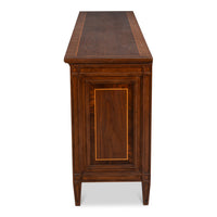 Walnut Burl Four-Door Credenza with Inlaid Panels - additional view