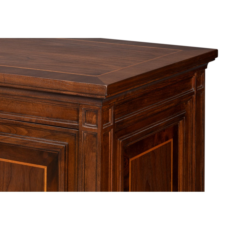 Walnut Burl Four-Door Credenza with Inlaid Panels - additional view