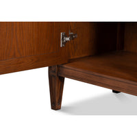 Walnut Burl Four-Door Credenza with Inlaid Panels - additional view