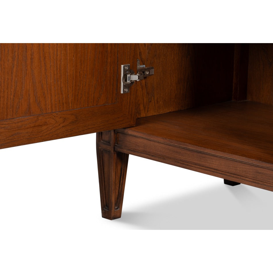 Walnut Burl Four-Door Credenza with Inlaid Panels - additional view